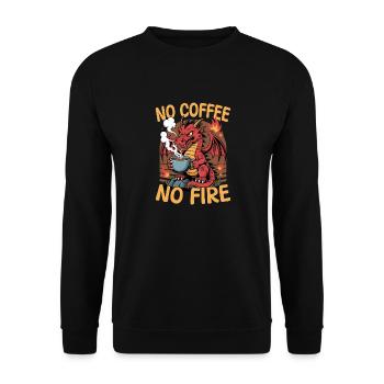 Dragon Coffee Mythical Creatures - Unisex Sweatshirt - black - Front - Alina (178cm) & Michal (187cm)