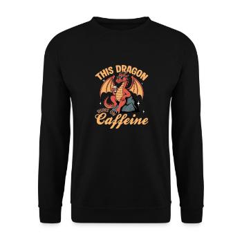 Dragon Coffee Mythical Creatures - Unisex Sweatshirt - black - Front - Alina (178cm) & Michal (187cm)