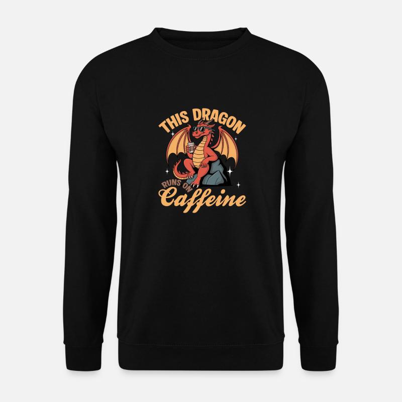 Dragon Coffee Mythical Creatures - Unisex Pullover - Schwarz