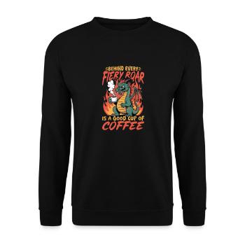 Dragon Coffee Mythical Creatures - Unisex Pullover - Schwarz - Vorne - Alina (178cm) & Michal (187cm)