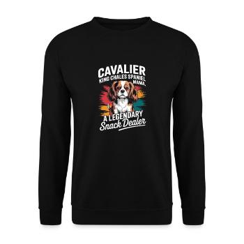 Cavalier King Charles Mama Revendeur de collations légendaire - Sweat-shirt Unisexe - noir - Devant - Alina (178cm) & Michal (187cm)