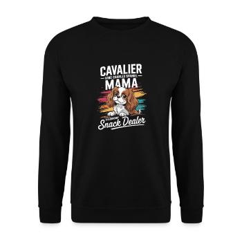 Cavalier King Charles Mama Legendary Snack Dealer - Unisex Sweatshirt - black - Front - Alina (178cm) & Michal (187cm)