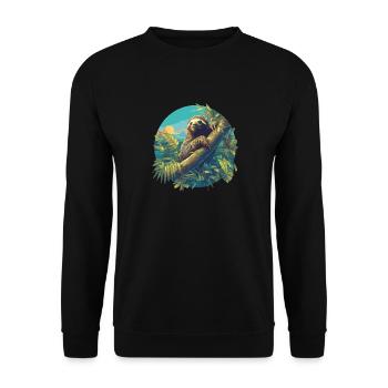 Sloths Sloth - Unisex Sweatshirt - black - Front - Alina (178cm) & Michal (187cm)