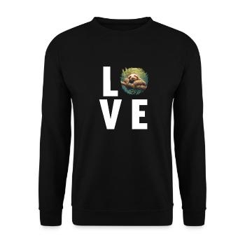 Sloths Sloth - Unisex Sweatshirt - black - Front - Alina (178cm) & Michal (187cm)