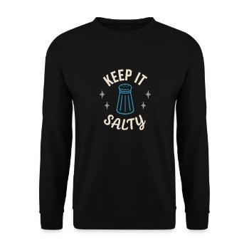 Salzliebhaber Natriumabhängiger Nacl Meme - Unisex Pullover - Schwarz - Vorne - Alina (178cm) & Michal (187cm)