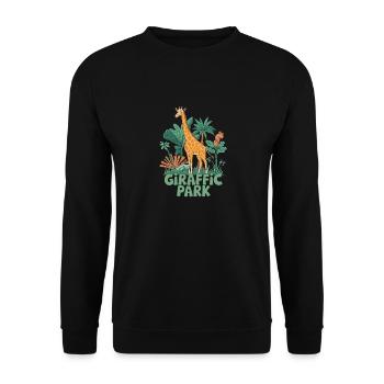 Giraffic Park Safari Adventure - Unisex Sweatshirt - black - Front - Alina (178cm) & Michal (187cm)