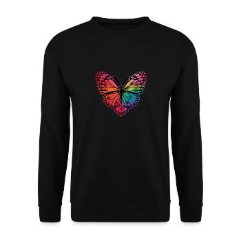 Colorful Butterfly Rainbow Fantasy Nature - Unisex Sweatshirt - black - Front - Alina (178cm) & Michal (187cm)