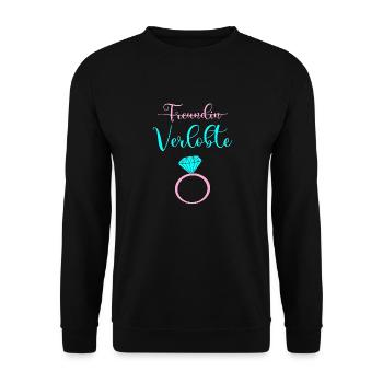 Freundin durchgestrichen Verlobte - Unisex Pullover - Schwarz - Vorne - Alina (178cm) & Michal (187cm)