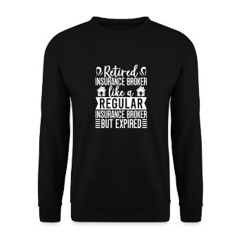 Costume d’agent d’assurance régulier mais expiré - Sweat-shirt Unisexe - noir - Devant - Alina (178cm) & Michal (187cm)