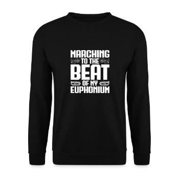 Baritone Player Marching The Beat Euphonium - Unisex Sweatshirt - black - Front - Alina (178cm) & Michal (187cm)