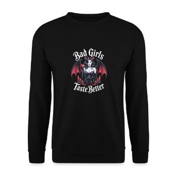 Les mauvaises filles ont meilleur goût ! Gothique Gothique Emo Baddie - Sweat-shirt Unisexe - noir - Devant - Alina (178cm) & Michal (187cm)