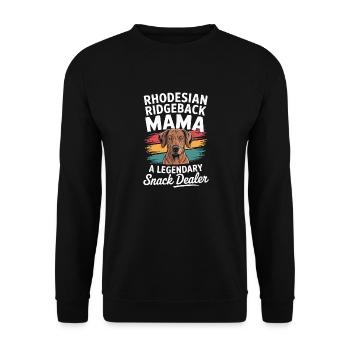 Rhodesian Ridgeback Mama, Legendärer Snack-Dealer - Unisex Pullover - Schwarz - Vorne - Alina (178cm) & Michal (187cm)