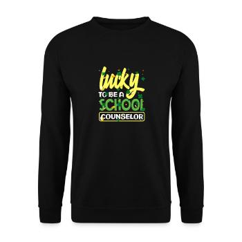 Glücklich Als Schulberater - Unisex Pullover - Schwarz - Vorne - Alina (178cm) & Michal (187cm)