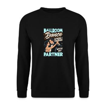 Gesellschaftstanz Tanzpartner Outfit Tänzer Tanzen - Unisex Pullover - Schwarz - Vorne - Alina (178cm) & Michal (187cm)