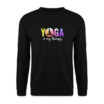 Yoga Is My Therapy - Unisex Sweatshirt - black - Front - Alina (178cm) & Michal (187cm)