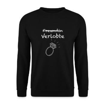 Girlfriend crossed out fiancée - Unisex Sweatshirt - black - Front - Alina (178cm) & Michal (187cm)