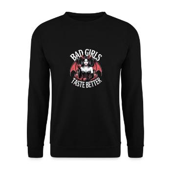 Les mauvaises filles ont meilleur goût ! Gothique Gothique Emo Baddie - Sweat-shirt Unisexe - noir - Devant - Alina (178cm) & Michal (187cm)