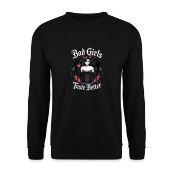 Les mauvaises filles ont meilleur goût ! Gothique Gothique Emo Baddie - Sweat-shirt Unisexe - noir - Devant - Alina (178cm) & Michal (187cm)