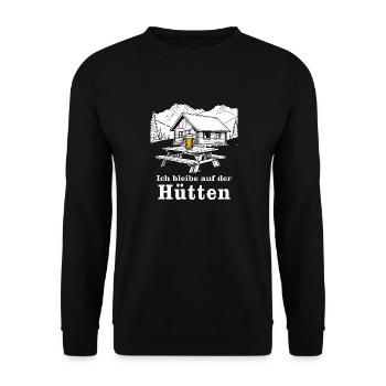 Je loge à la cabane du randonneur - Sweat-shirt Unisexe - noir - Devant - Alina (178cm) & Michal (187cm)