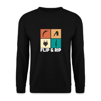 Kunstspringen Turmspringer Sprungbrett - Unisex Pullover - Schwarz - Vorne - Alina (178cm) & Michal (187cm)