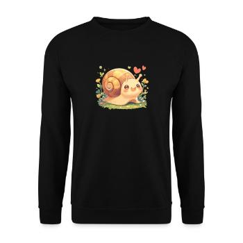 Snails Snail - Unisex Sweatshirt - black - Front - Alina (178cm) & Michal (187cm)