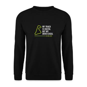 Sim Racing Simulator Cockpit Esports Racer - Unisex Pullover - Schwarz - Vorne - Alina (178cm) & Michal (187cm)