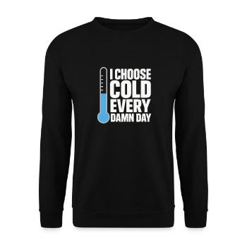 Cold showers Mental hardness Cold exposure - Unisex Sweatshirt - black - Front - Alina (178cm) & Michal (187cm)