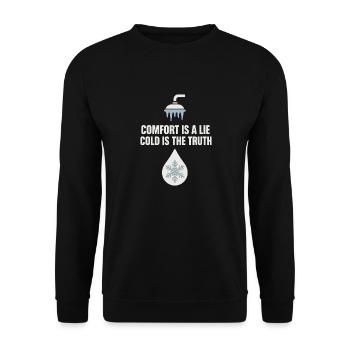 Cold showers Mental hardness Cold exposure - Unisex Sweatshirt - black - Front - Alina (178cm) & Michal (187cm)
