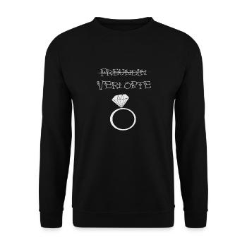 Girlfriend crossed out fiancée - Unisex Sweatshirt - black - Front - Alina (178cm) & Michal (187cm)