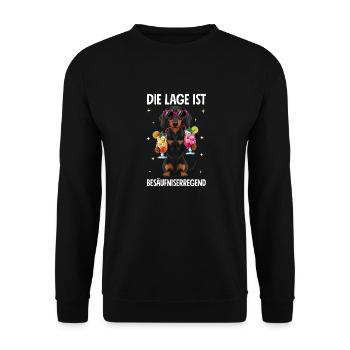 Die Lage Ist Besäufniserregend - Unisex Pullover - Schwarz - Vorne - Alina (178cm) & Michal (187cm)