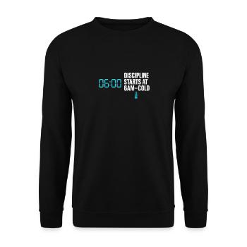Cold showers Mental hardness Cold exposure - Unisex Sweatshirt - black - Front - Alina (178cm) & Michal (187cm)