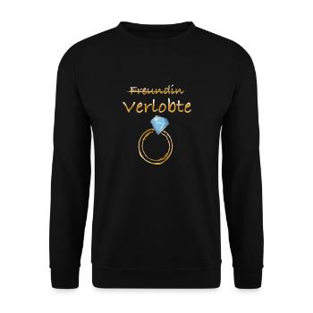 Girlfriend crossed out fiancée - Unisex Sweatshirt - black - Front - Alina (178cm) & Michal (187cm)