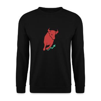Bull Market Stock Trading Investor Design Bull - Unisex Sweatshirt - black - Front - Alina (178cm) & Michal (187cm)