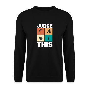 Kunstspringen Turmspringer Sprungbrett - Unisex Pullover - Schwarz - Vorne - Alina (178cm) & Michal (187cm)