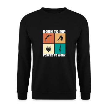 Kunstspringen Turmspringer Sprungbrett - Unisex Pullover - Schwarz - Vorne - Alina (178cm) & Michal (187cm)