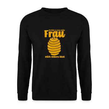 Imker Bienenzüchter Spruch Bienenliebhaber Imkerei - Unisex Pullover - Schwarz - Vorne - Alina (178cm) & Michal (187cm)