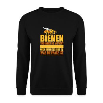 Lustige Imker Geschenke Hobbyimker Imkerei Biene - Unisex Pullover - Schwarz - Vorne - Alina (178cm) & Michal (187cm)