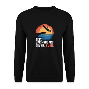 Kunstspringen Turmspringer Sprungbrett - Unisex Pullover - Schwarz - Vorne - Alina (178cm) & Michal (187cm)