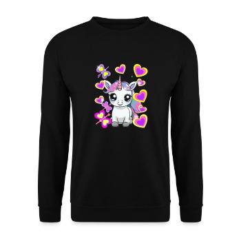 Licorne Enfant Fille Cheval - Sweat-shirt Unisexe - noir - Devant - Alina (178cm) & Michal (187cm)