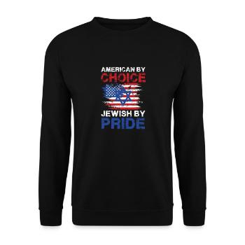 Américain Par choix Juif Par Fierté Drapeau Design - Sweat-shirt Unisexe - noir - Devant - Alina (178cm) & Michal (187cm)