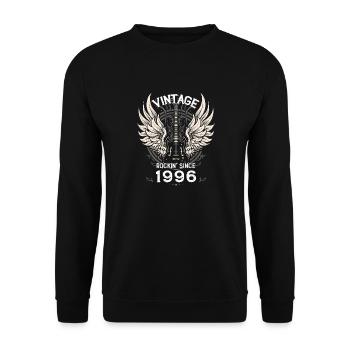Vintage Rockin' depuis 1996, 29 ans de classique - Sweat-shirt Unisexe - noir - Devant - Alina (178cm) & Michal (187cm)
