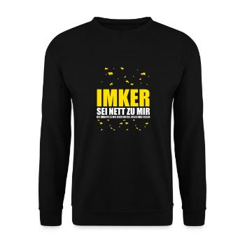 Imker Bienenzüchter Spruch Bienenliebhaber Imkerei - Unisex Pullover - Schwarz - Vorne - Alina (178cm) & Michal (187cm)