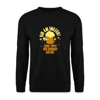 Lustige Imker Geschenke Hobbyimker Imkerei Biene - Unisex Pullover - Schwarz - Vorne - Alina (178cm) & Michal (187cm)