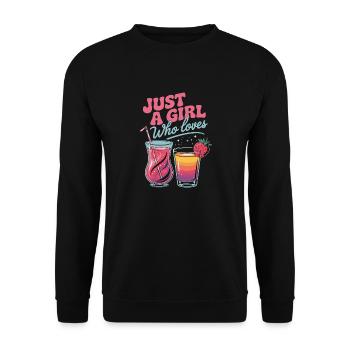 Juste une fille qui aime les vacances et les cocktails - Sweat-shirt Unisexe - noir - Devant - Alina (178cm) & Michal (187cm)