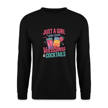 Juste une fille qui aime les vacances et les cocktails - Sweat-shirt Unisexe - noir - Devant - Alina (178cm) & Michal (187cm)