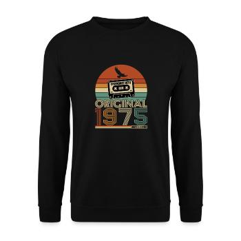 1975 Vintage Retro Geburtstagsgeschenk - Unisex Pullover - Schwarz - Vorne - Alina (178cm) & Michal (187cm)