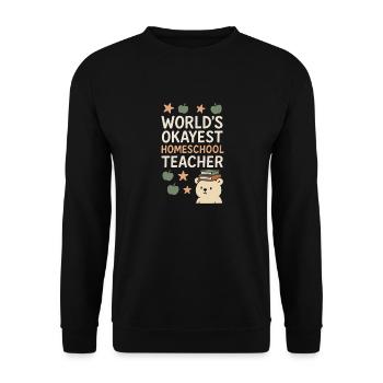 Homeschool Mom Mama Bear Homeschooling Geschenk - Unisex Pullover - Schwarz - Vorne - Alina (178cm) & Michal (187cm)