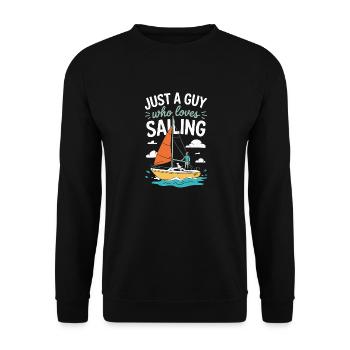 Just a Guy who loves Sailing – Sail Design - Unisex Sweatshirt - black - Front - Alina (178cm) & Michal (187cm)