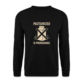 Boire du lait cru Lait cru de la ferme Fraîcheur - Sweat-shirt Unisexe - noir - Devant - Alina (178cm) & Michal (187cm)
