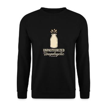 Boire du lait cru Lait cru de la ferme Fraîcheur - Sweat-shirt Unisexe - noir - Devant - Alina (178cm) & Michal (187cm)